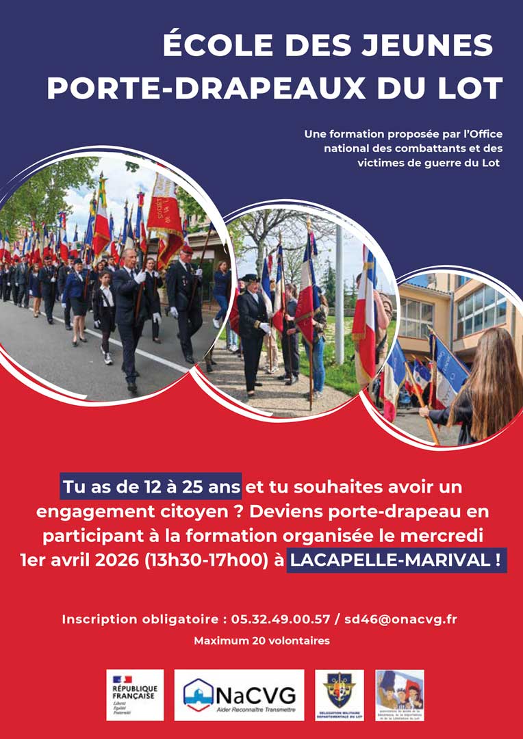 École porte-drapeaux Lacapelle-Marival