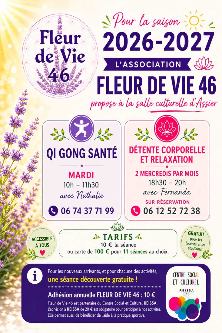 L'ASSOCIATION FLEUR DE VIE 46 FAIT SA RENTRÉE